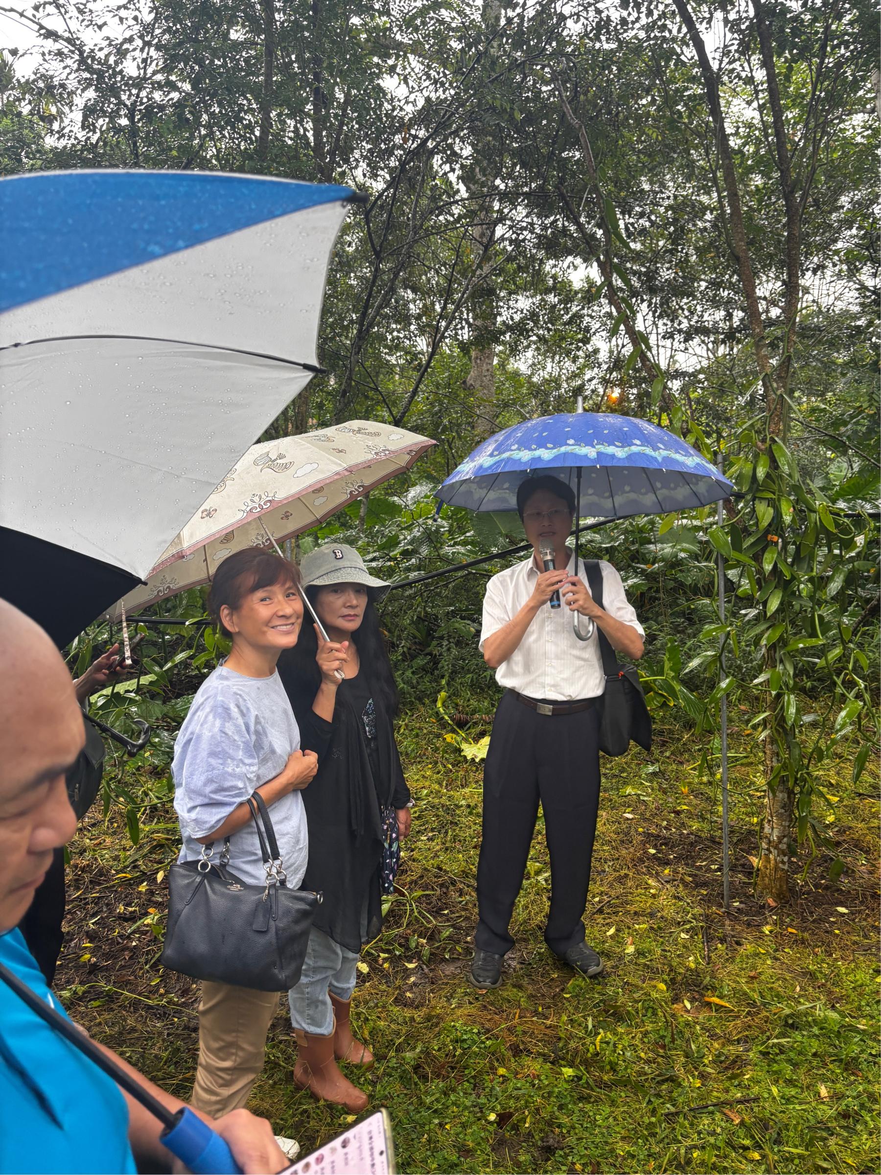 圖6.葉志新副研究員介紹香莢蘭是適合在林下發展的經濟作物。