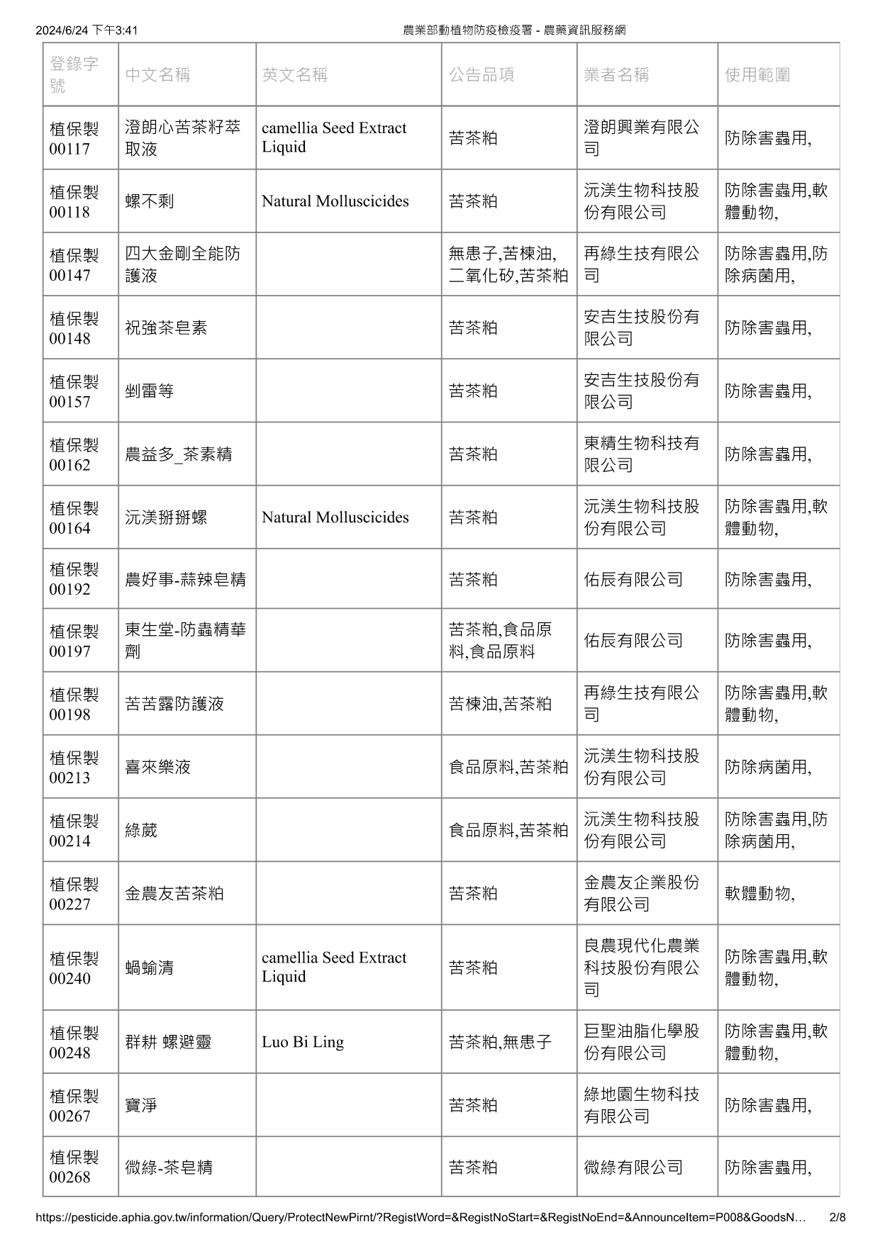 苦茶粕(皂素)