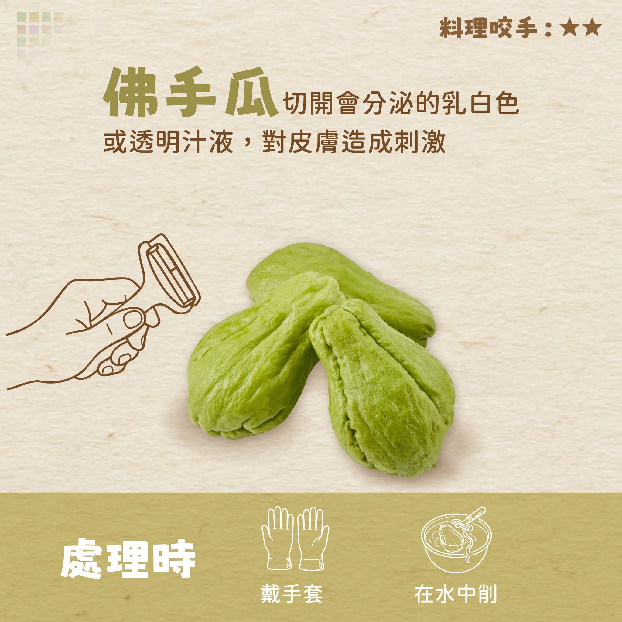 削皮不手癢~準備好就不怕！-佛手瓜